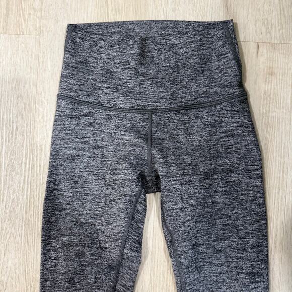 Lululemon Wunder Under Hi Rise 7/8 Tight 25” Luon Heathered Black W5AOUS Size 2 - Picture 3 of 8
